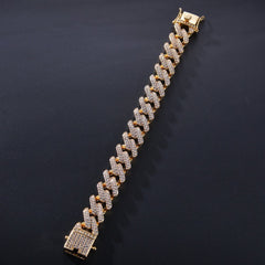 Hip Hop Prong Cuban Men's Links Bracelets