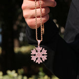 Women Snowflake Shape Pendant Necklace