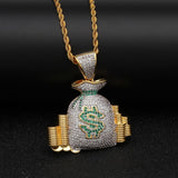 Luxury Rich US Money Bag Coin Necklace