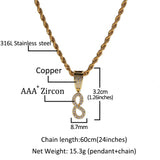 Custom Cursive Writing Numbers Chain Necklaces