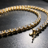 Stainless Steel 4/6mm CZ Single Clasp Necklace