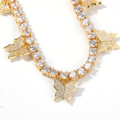 Hip Hop Butterfly Luxury Gold Color Necklaces