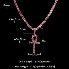 Ankh Cross 4mm Pendant Chains Necklace