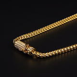 Unisex Gold Franco Chain Box Clasp Necklace