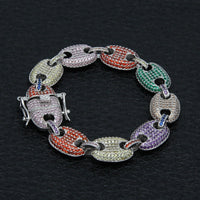 Hip Hop Fat Links Men Rainbow Bracelet