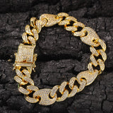 Mixed Color Cuban Links Hip Hop Bracelet