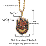Super Fire Face Copper Pendant Necklaces
