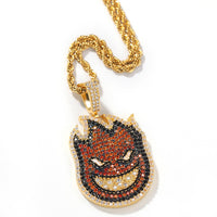 Super Fire Face Copper Pendant Necklaces