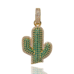 Cactus Shape Hip Hop Pendants Necklace