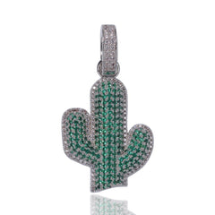 Cactus Shape Hip Hop Pendants Necklace
