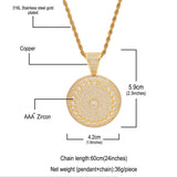 Men's Round Circle Flower Pattern Necklace
