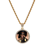 Round Tag Hip Hop Photo Necklace