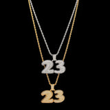 Number 23 Rope Chain Pendant Necklace