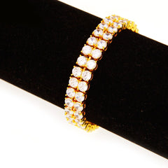 CZ 2 Row Tennis Link Luxury Bracelet