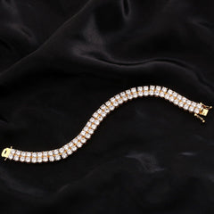 CZ 2 Row Tennis Link Luxury Bracelet