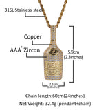 Hip Hop Bottle Charm Shape Necklace