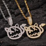 Cute Cat Face Hip Hop Pendant Necklace