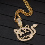 Cute Cat Face Hip Hop Pendant Necklace