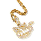 Cute Cat Face Hip Hop Pendant Necklace