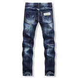 Men's Patchwork Spliced Jeans Slim Pants