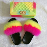 Colorful Jelly Flip Flops Travel Shoes Wallet Set