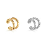 C Shaped Rhinestone Small Clip Earrings