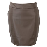 Women Sexy Faux Leather High Waist Mini Skirt