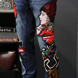 Heavy Wormanship Embroidery Jeans Pants