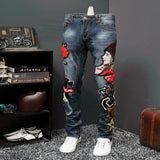 Heavy Wormanship Embroidery Jeans Pants