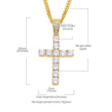 Luxury Men's Full Crystal Cross Pendant Necklace