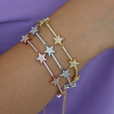 Women Double Combine Shiny Stars Bracelet