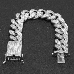20mm CZ Link Men Hiphop Bracelet