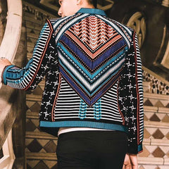 Men Colorful Embroidery DJ Host Blazer