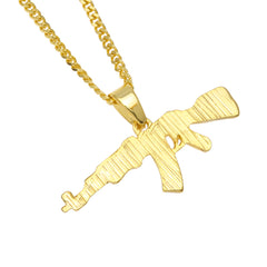 Hip hop Super Cool Rifle Pendant Necklace