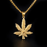 Hiphop Men's Weed Leaf Pendant Necklace