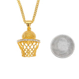 Men Basketball Hoop Sport Pendant Necklace