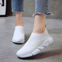 Slip On Flat Shoes Soft Bottom White Sneakers