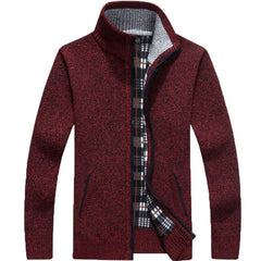 Autumn Winter Thick Faux Fur Wool Mens Sweater