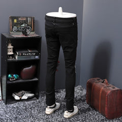 Pattern Split Joint Holes Patch Beggar Pants