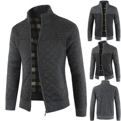 Fall Loose fashion Jacket With Thicker Knitted Colorblock