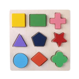 Wooden Geometric Shapes Puzzle Sorting Bricks Educational Toys