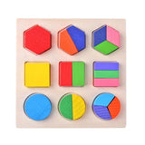 Wooden Geometric Shapes Puzzle Sorting Bricks Educational Toys
